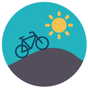A bicycle on a hill