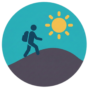 A person walking on a hill